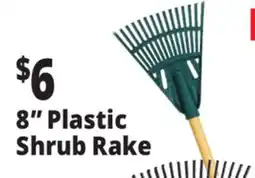 Ocean State Job Lot 8 Plastic Shrub Rake with Wooden Handle offer