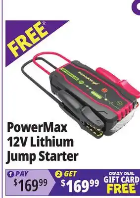 Ocean State Job Lot PowerMax Lithium 12V Jump Starter offer