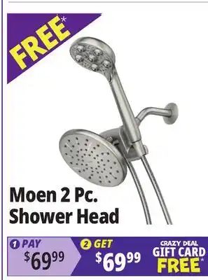 Ocean State Job Lot MOEN 3-Spray 7.5 in. Dual Tub Wall Mount Fixed and Handheld Shower Head Brushed Nickel offer