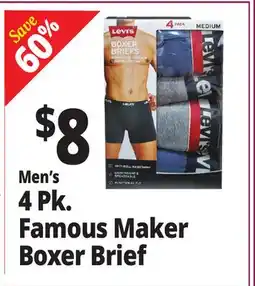 Ocean State Job Lot Men's 4 Pk. Famous Maker Boxer Brief offer