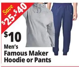 Ocean State Job Lot Men's Famous Maker Hoodie or Pants offer
