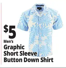 Ocean State Job Lot Men's Graphic Short Sleeve Button Down Shirt offer