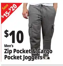 Ocean State Job Lot Men's Zip Pocket & Cargo Pocket Joggers offer