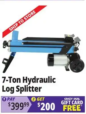 Ocean State Job Lot 7-Ton Hydraulic Log Splitter Blue offer