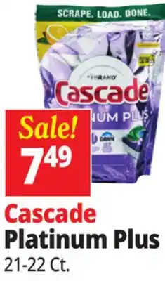 Ocean State Job Lot Cascade Platinum Plus Dish Detergent Pods 22 ct offer