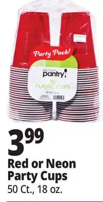Ocean State Job Lot Kitchen Pantry Red Plastic Cups 50 Count offer