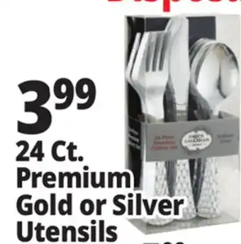 Ocean State Job Lot 24 Ct. Premium Gold or Silver Utensils offer