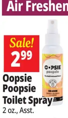 Ocean State Job Lot Oopsie Poopsie Orange & Ginger Toilet Spray 2 oz offer