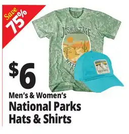 Ocean State Job Lot Men's & Women's National Parks Hats & Shirts offer