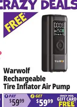 Ocean State Job Lot WarWolf 160PSI Tire Inflator Portable Air Compressor offer
