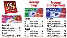 Ocean State Job Lot FOOD LOCK Storage Bags offer