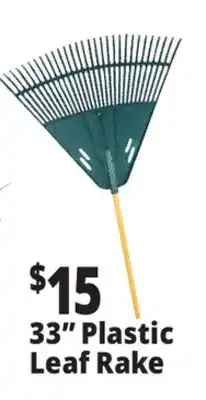 Ocean State Job Lot 33 Plastic Leaf Rake with Foam Grip Handle offer