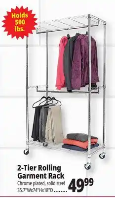 Ocean State Job Lot Method Storage Systems 2-Tier Garment Rack Chrome 35.7 W x 28 D x 74 H offer