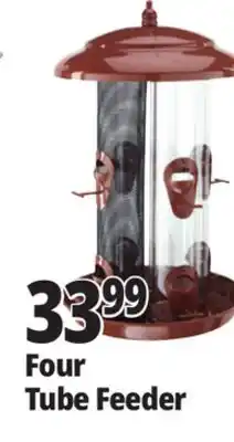 Ocean State Job Lot Four Tube Bird Feeder Brown offer