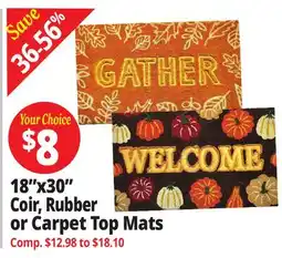 Ocean State Job Lot 18x30 Coir, Rubber or Carpet Top Mats offer