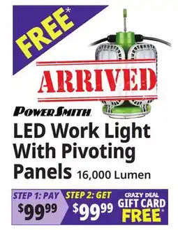 Ocean State Job Lot POWERSMITH LED Work Light With Pivoting Panels offer