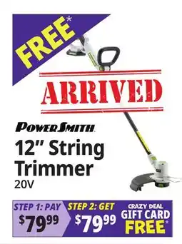 Ocean State Job Lot POWERSMITH 12 String Trimmer offer