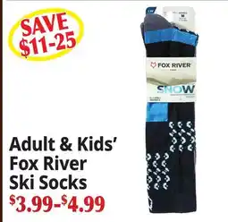 Ocean State Job Lot Adult & Kids' Fox River Ski Socks offer