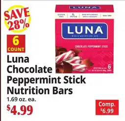 Ocean State Job Lot Luna Chocolate Peppermint Stick Nutrition Bars offer
