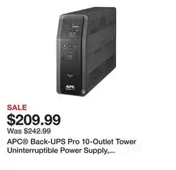 Office Depot APC Back-UPS Pro 10-Outlet Tower Uninterruptible Power Supply, 1,500VA/900 Watts, BN1500M2 offer