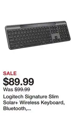 Office Depot Logitech Signature Slim Solar+ Wireless Keyboard, Bluetooth, Graphite, 920013755 offer