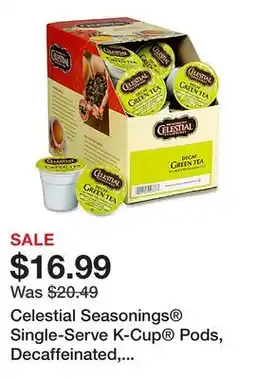 Office Depot Celestial Seasonings Single-Serve K-Cup Pods, Decaffeinated, Green Tea, Box Of 24 offer