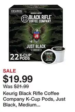Office Depot Keurig Black Rifle Coffee Company K-Cup Pods, Just Black, Medium Roast, Pack Of 22 Pods offer