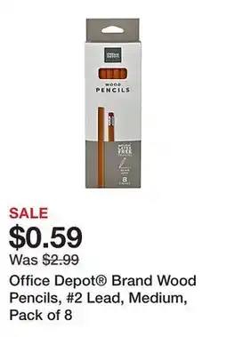 Office Depot Office Depot Brand Wood Pencils, #2 Lead, Medium, Pack of 8 offer