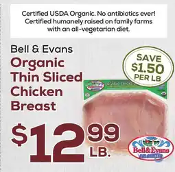 DeCicco & Sons Bell & Evans Organic Thin Sliced Chicken Breast offer