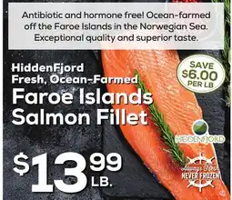 DeCicco & Sons HiddenFjord Fresh, Ocean-Farmed Faroe Islands Salmon Fillet offer