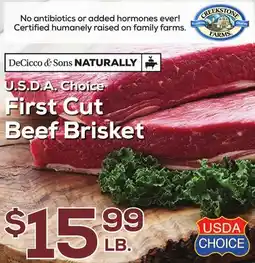 DeCicco & Sons First Cut Beef Brisket offer