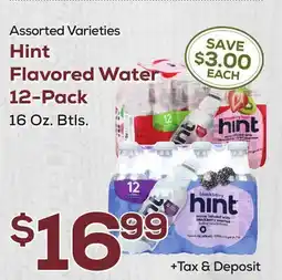 DeCicco & Sons Hint Flavored Water 12-Pack offer