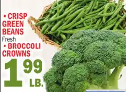 C Town CRISP GREEN BEANS, BROCCOLI CROWNS offer