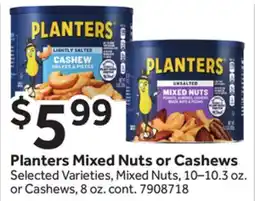 Stop&Shop Planters Mixed Nuts or Cashews offer