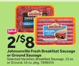 Stop&Shop Johnsonville Fresh Breakfast Sausage or Ground Sausage offer