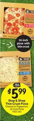 Stop&Shop Stop & Shop Thin Crust Pizza offer