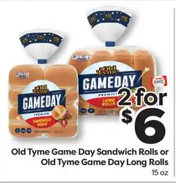 Weis Markets Old Tyme Game Day Sandwich Rolls or Old Tyme Game Day Long Rolls offer