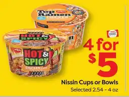 Weis Markets Nissin Cups or Bowls offer