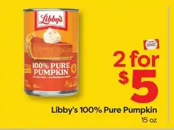Weis Markets Libby's 100% Pure Pumpkin offer