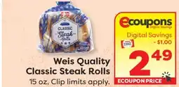 Weis Markets Weis Quality Classic Steak Rolls offer