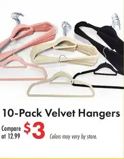 Boscov's 10-Pack Velvet Hangers offer