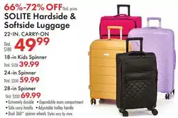 Boscov's SOLITE Hardside & Softside Luggage offer
