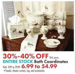 Boscov's ENTIRE STOCK Bath Coordinates offer