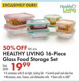Boscov's HEALTHY LIVING 16-Piece Glass Food Storage Set offer
