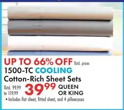 Boscov's 1500-TC COOLING Cotton-Rich Sheet Sets offer