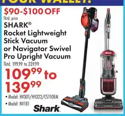 Boscov's SHARK Rocket Lightweight Stick Vacuum or Navigator Swivel Pro Upright Vacuum offer