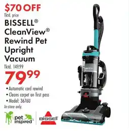 Boscov's BISSELL CleanView Rewind Pet Upright Vacuum offer