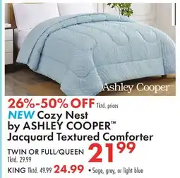 Boscov's NEW Cozy Nest by ASHLEY COOPER Jacquard Textured Comforter offer