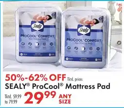 Boscov's SEALY ProCool Mattress Pad offer