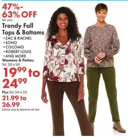 Boscov's Trendy Fall Tops & Bottoms offer
